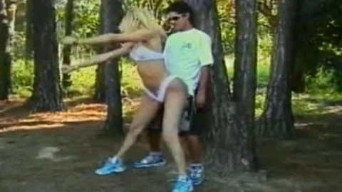 Buff chap Sucks lady-man Claudia Hunter's  Hard Pole before banging Her Chocolate Eye In The Shade Of Trees
