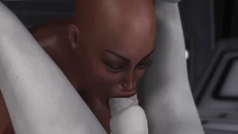 3d Alien Dickgirl hammers A yummy ebony villein In Space Station
