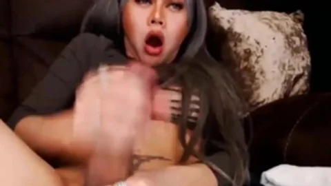 Trans girl With large weenies Enjoys Her Masturbation