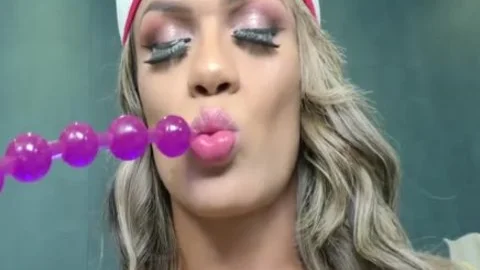 nasty TS Nurse Juliana Leal Has Some wicked enjoyment With anal Beads