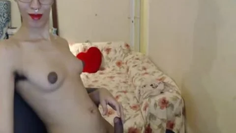 adorable non-professional tranny Flirt Wearing Glasses