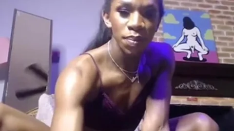 Epic ebony sheboy Foot Self sucking cam By