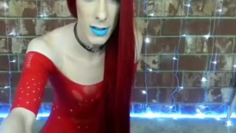 Sick Redhead shemale Plays With butthole And cock Games