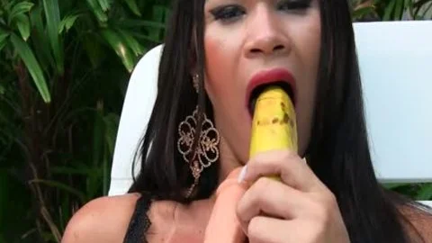 Sensual ladyman Erika Lee Masturbates With A Banana And Sticks A sex-dildo Up Her booty