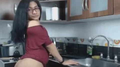 Nerdy shelady Flashing big schlong And wazoo
