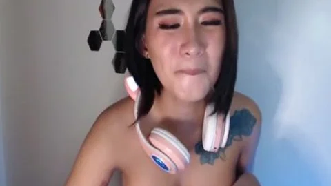 Petite Filipina ladyboy gal Strokes Her petite Ball And small penis