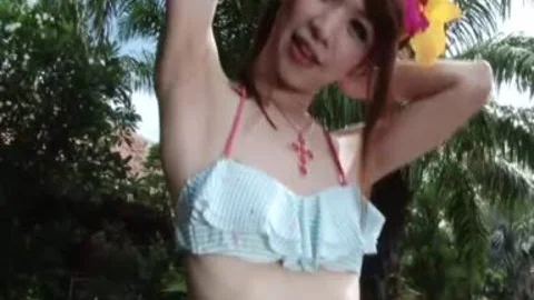 Outdoor tgirl jack off And anal Play