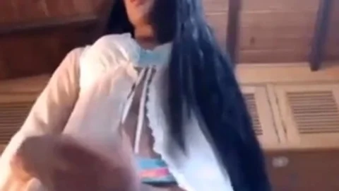 nice-looking lady-man latina Strokes Her Shecock