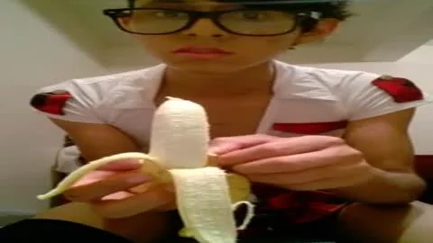 wild teen Eat A Banana